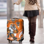 Wests Tigers Luggage Cover Aboriginal Dot Pattern - Rugby Mascot Heritage Pride