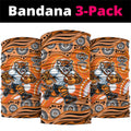 Wests Tigers Neck Gaiter Aboriginal Dot Pattern - Rugby Mascot Heritage Pride