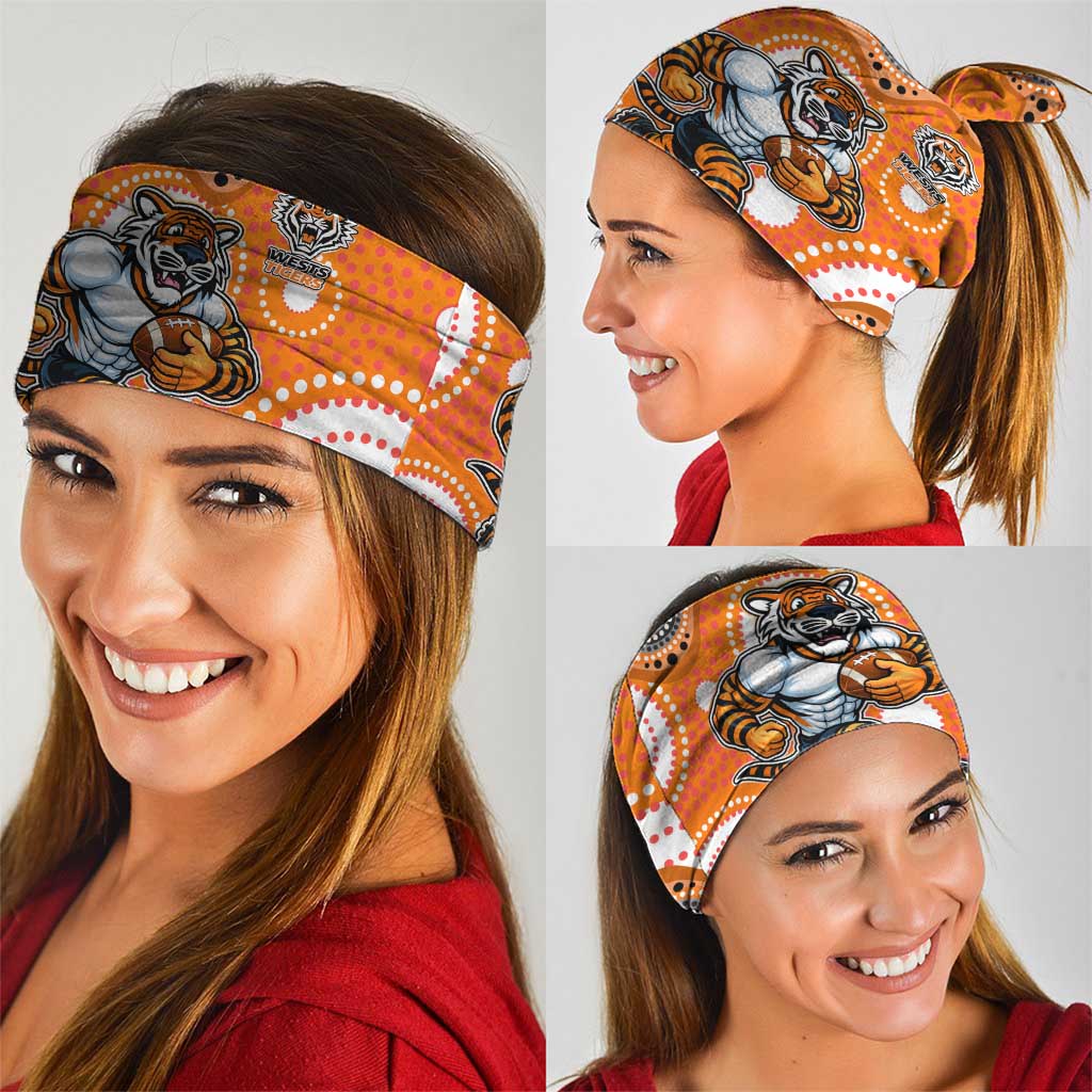 Wests Tigers Neck Gaiter Aboriginal Dot Pattern - Rugby Mascot Heritage Pride