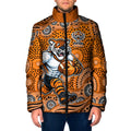 Wests Tigers Padded Jacket Aboriginal Dot Pattern - Rugby Mascot Heritage Pride