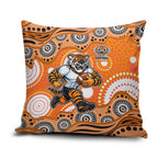 Wests Tigers Pillow Cover Aboriginal Dot Pattern - Rugby Mascot Heritage Pride