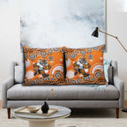 Wests Tigers Pillow Cover Aboriginal Dot Pattern - Rugby Mascot Heritage Pride