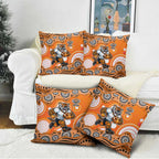 Wests Tigers Pillow Cover Aboriginal Dot Pattern - Rugby Mascot Heritage Pride