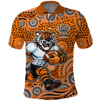 Wests Tigers Polo Shirt Aboriginal Dot Pattern - Rugby Mascot Heritage Pride