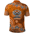 Wests Tigers Polo Shirt Aboriginal Dot Pattern - Rugby Mascot Heritage Pride