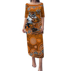Wests Tigers Puletasi Aboriginal Dot Pattern - Rugby Mascot Heritage Pride