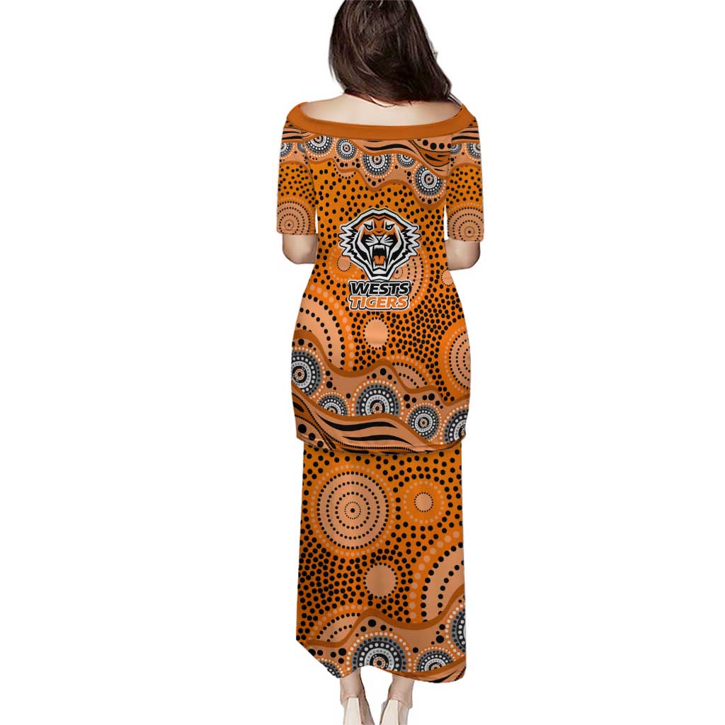 Wests Tigers Puletasi Aboriginal Dot Pattern - Rugby Mascot Heritage Pride