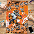 Wests Tigers Puzzle Aboriginal Dot Pattern - Rugby Mascot Heritage Pride