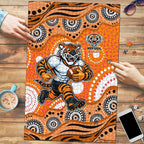 Wests Tigers Puzzle Aboriginal Dot Pattern - Rugby Mascot Heritage Pride
