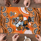 Wests Tigers Puzzle Aboriginal Dot Pattern - Rugby Mascot Heritage Pride