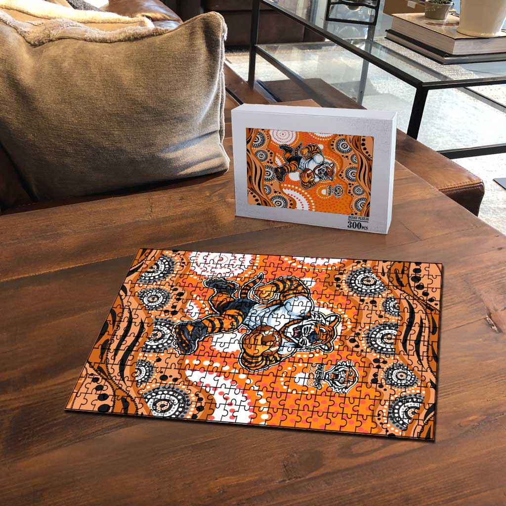 Wests Tigers Puzzle Aboriginal Dot Pattern - Rugby Mascot Heritage Pride