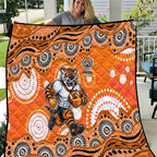 Wests Tigers Quilt Aboriginal Dot Pattern - Rugby Mascot Heritage Pride