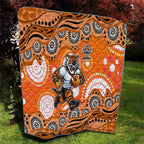 Wests Tigers Quilt Aboriginal Dot Pattern - Rugby Mascot Heritage Pride