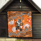 Wests Tigers Quilt Aboriginal Dot Pattern - Rugby Mascot Heritage Pride