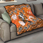 Wests Tigers Quilt Aboriginal Dot Pattern - Rugby Mascot Heritage Pride