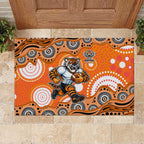 Wests Tigers Rubber Doormat Aboriginal Dot Pattern - Rugby Mascot Heritage Pride