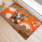 Wests Tigers Rubber Doormat Aboriginal Dot Pattern - Rugby Mascot Heritage Pride