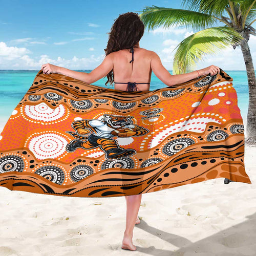 Wests Tigers Sarong Aboriginal Dot Pattern - Rugby Mascot Heritage Pride