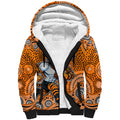 Wests Tigers Sherpa Hoodie Aboriginal Dot Pattern - Rugby Mascot Heritage Pride