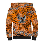 Wests Tigers Sherpa Hoodie Aboriginal Dot Pattern - Rugby Mascot Heritage Pride