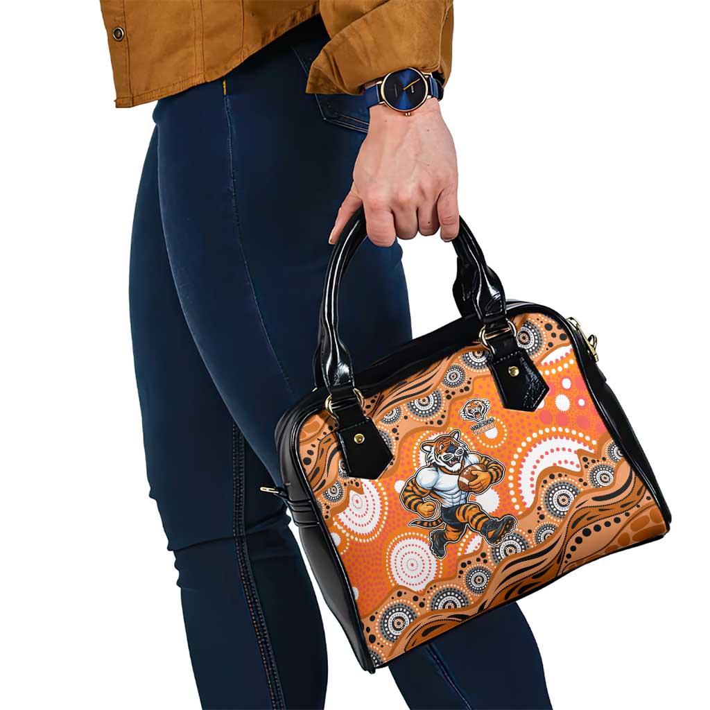 Wests Tigers Shoulder Handbag Aboriginal Dot Pattern - Rugby Mascot Heritage Pride