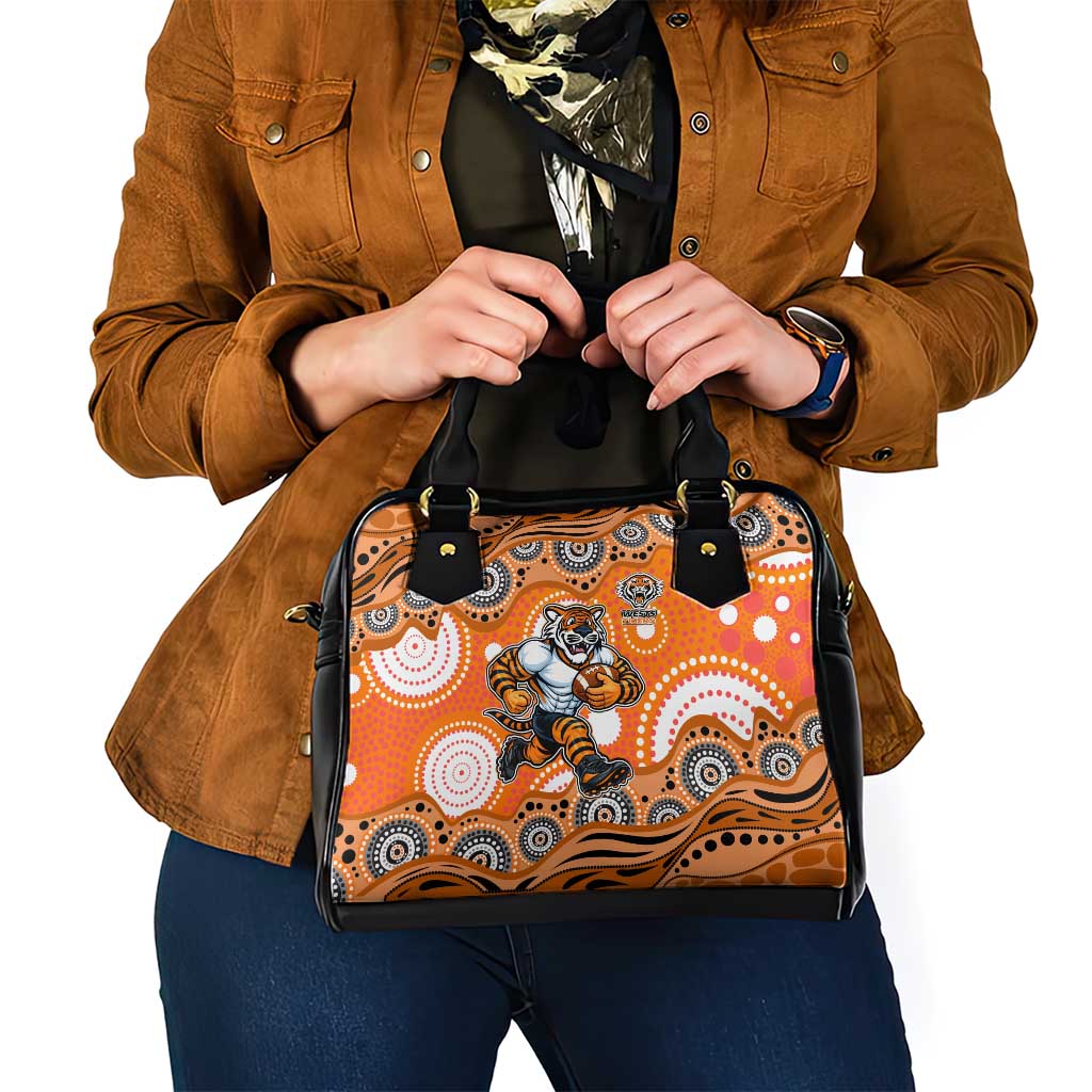 Wests Tigers Shoulder Handbag Aboriginal Dot Pattern - Rugby Mascot Heritage Pride