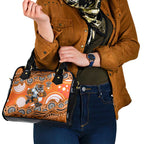 Wests Tigers Shoulder Handbag Aboriginal Dot Pattern - Rugby Mascot Heritage Pride