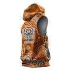 Wests Tigers Sleeveless Hoodie Aboriginal Dot Pattern - Rugby Mascot Heritage Pride