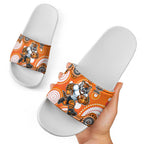 Wests Tigers Slide Sandals Aboriginal Dot Pattern - Rugby Mascot Heritage Pride