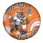 Wests Tigers Spare Tire Cover Aboriginal Dot Pattern - Rugby Mascot Heritage Pride