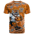 Wests Tigers T Shirt Aboriginal Dot Pattern - Rugby Mascot Heritage Pride