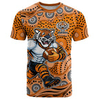 Wests Tigers T Shirt Aboriginal Dot Pattern - Rugby Mascot Heritage Pride