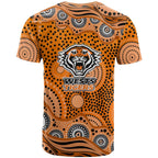 Wests Tigers T Shirt Aboriginal Dot Pattern - Rugby Mascot Heritage Pride