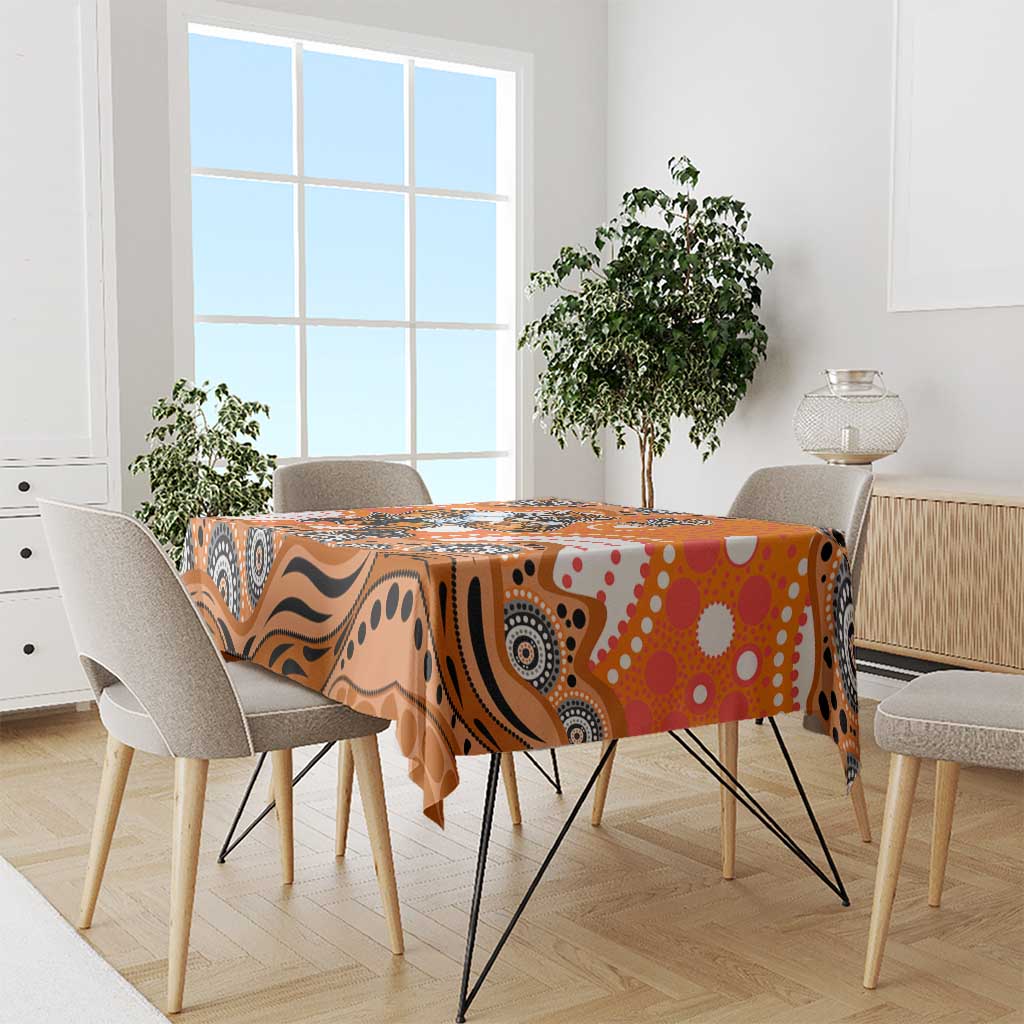 Wests Tigers Tablecloth Aboriginal Dot Pattern - Rugby Mascot Heritage Pride