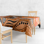 Wests Tigers Tablecloth Aboriginal Dot Pattern - Rugby Mascot Heritage Pride