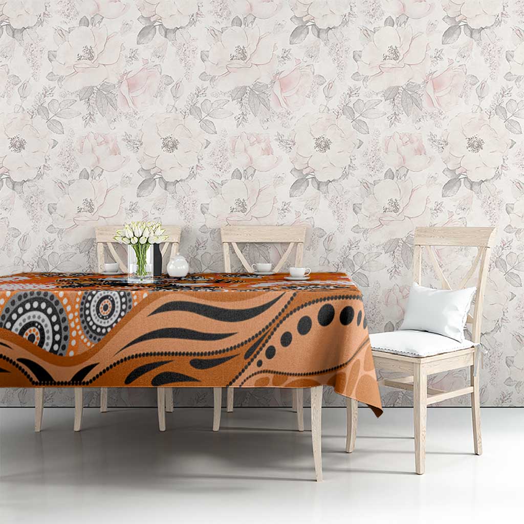 Wests Tigers Tablecloth Aboriginal Dot Pattern - Rugby Mascot Heritage Pride