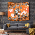 Wests Tigers Tapestry Aboriginal Dot Pattern - Rugby Mascot Heritage Pride