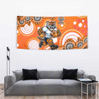 Wests Tigers Tapestry Aboriginal Dot Pattern - Rugby Mascot Heritage Pride