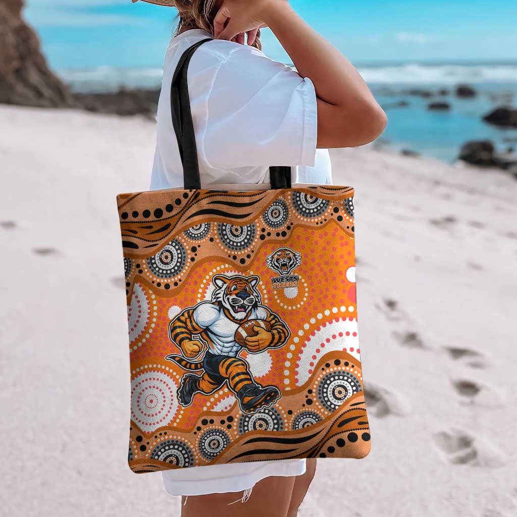 Wests Tigers Tote Bag Aboriginal Dot Pattern - Rugby Mascot Heritage Pride