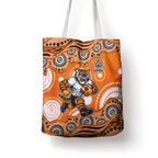 Wests Tigers Tote Bag Aboriginal Dot Pattern - Rugby Mascot Heritage Pride