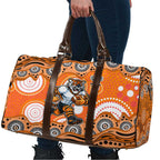 Wests Tigers Travel Bag Aboriginal Dot Pattern - Rugby Mascot Heritage Pride