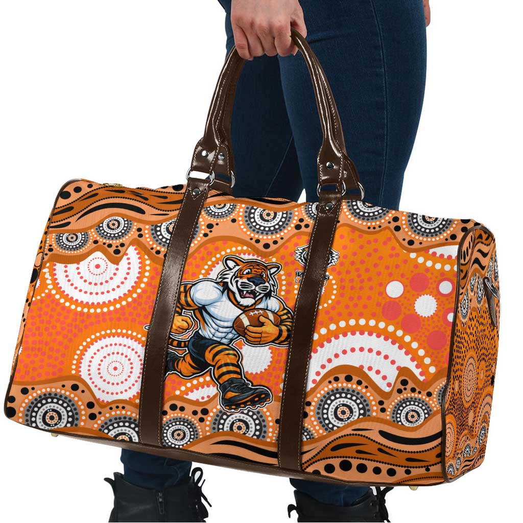 Wests Tigers Travel Bag Aboriginal Dot Pattern - Rugby Mascot Heritage Pride