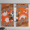 Wests Tigers Window Curtain Aboriginal Dot Pattern - Rugby Mascot Heritage Pride