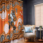 Wests Tigers Window Curtain Aboriginal Dot Pattern - Rugby Mascot Heritage Pride