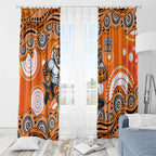 Wests Tigers Window Curtain Aboriginal Dot Pattern - Rugby Mascot Heritage Pride