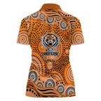 Wests Tigers Women Polo Shirt Aboriginal Dot Pattern - Rugby Mascot Heritage Pride