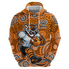 Wests Tigers Zip Hoodie Aboriginal Dot Pattern - Rugby Mascot Heritage Pride
