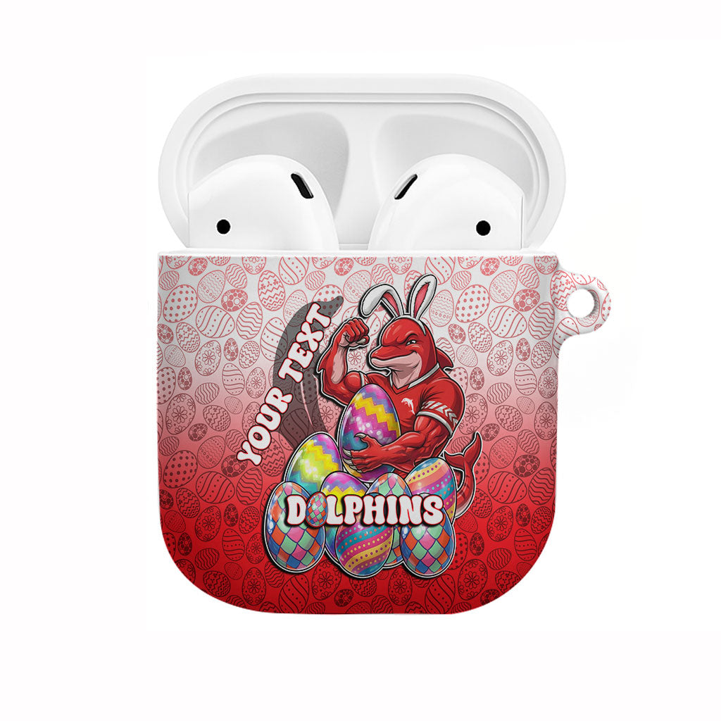 Personalized Dolphins AirPods Case Easter Mascot - Colorful Eggs Cartoon Style