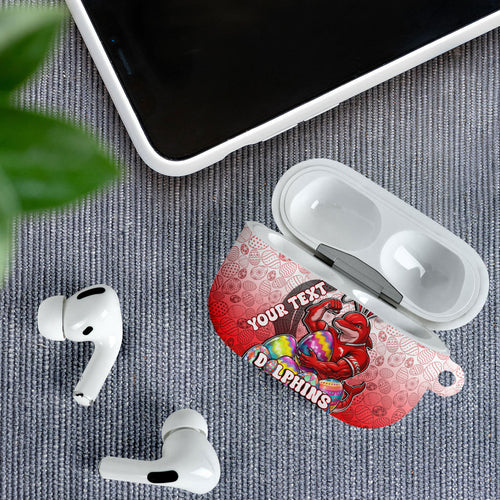 Personalized Dolphins AirPods Case Easter Mascot - Colorful Eggs Cartoon Style