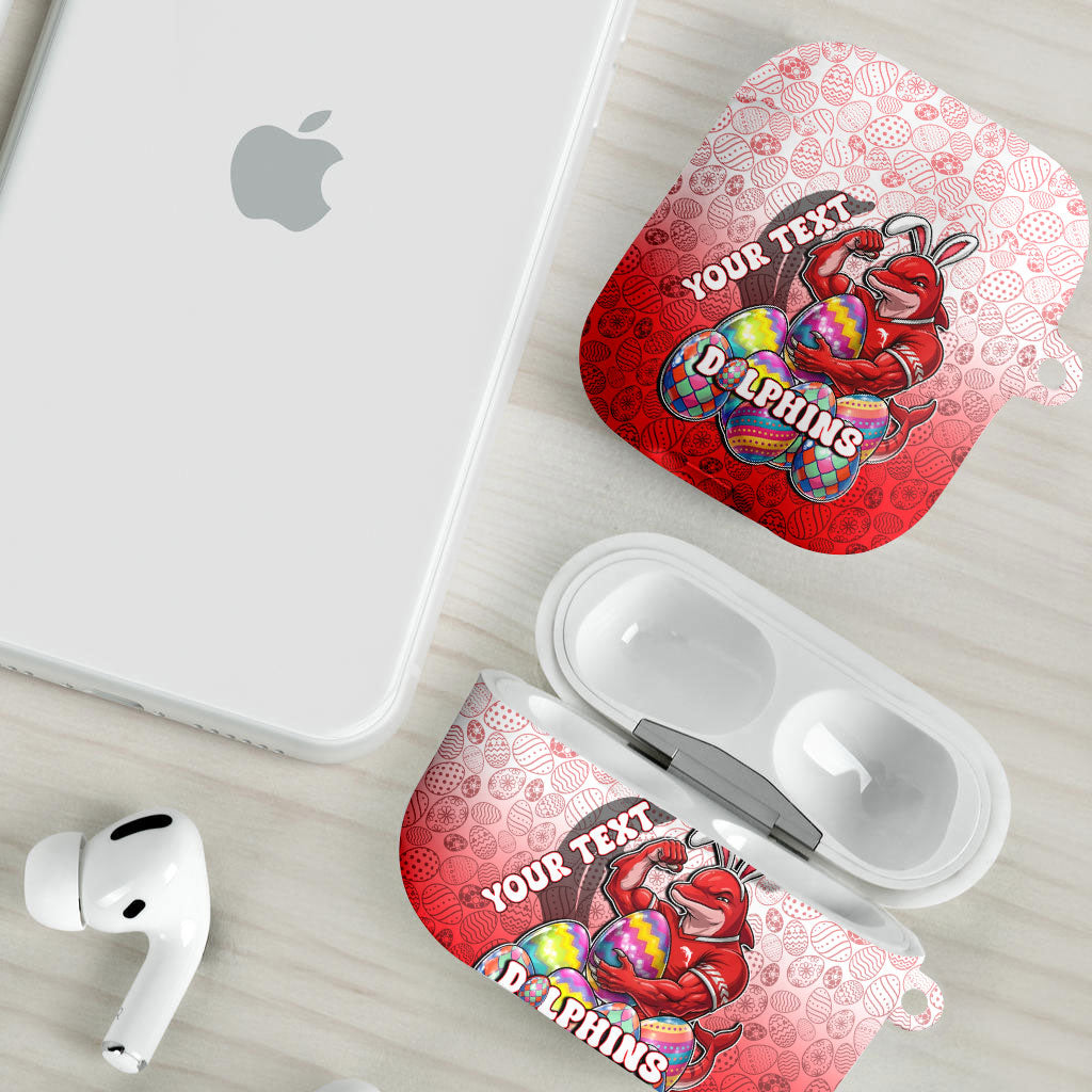 Personalized Dolphins AirPods Case Easter Mascot - Colorful Eggs Cartoon Style